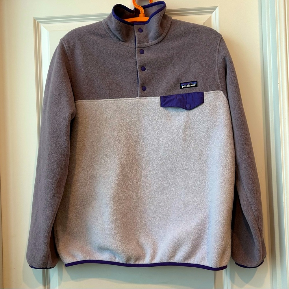Patagonia Purple and Gray Fleece Jacket